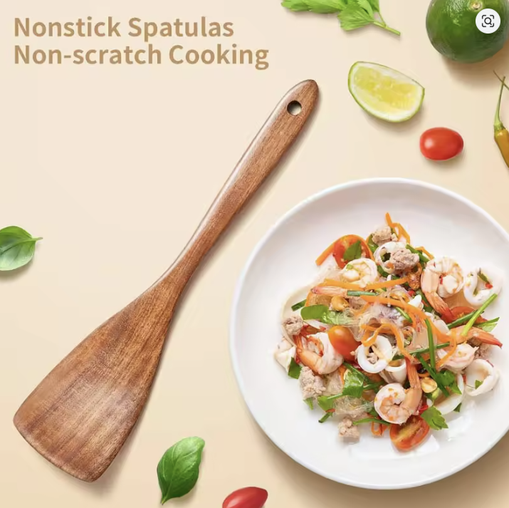 Soft Safety Wooden Utensils Kitchen Set