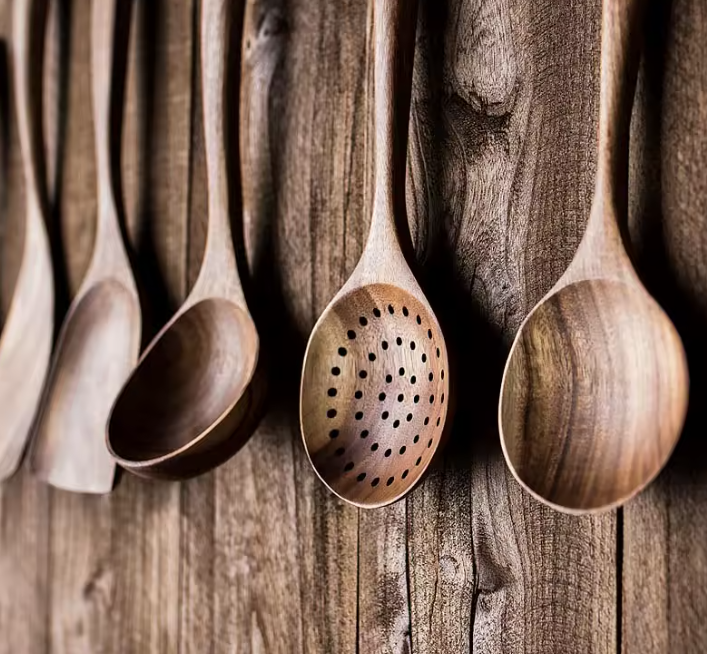 Soft Safety Wooden Utensils Kitchen Set